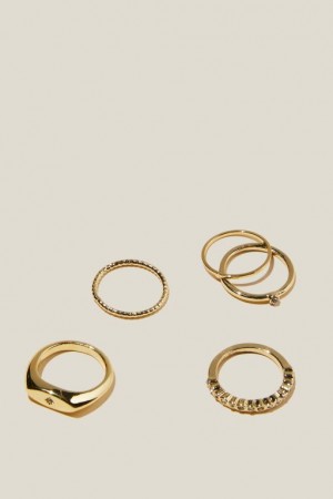 Joyería Cotton On Multipack Rings Mujer Doradas | adxZDTokCjr