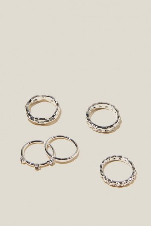 Joyería Cotton On Multipack Rings Mujer Plateadas | x31hqBhWj6m