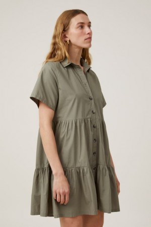 Mini Vestido Cotton On Noah Mini Shirt Vestido Mujer Kaki | GSPJ3cjTV3G