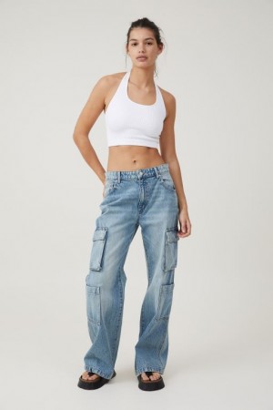 Pantalon Cotton On Cargo Anchos Leg Jean Mujer Azules | XVfc2R3hjwy