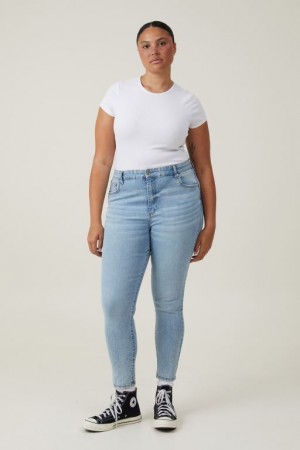 Pantalon Cotton On High Rise Flaco Jean Mujer Azules | 07aZZWfpAxP