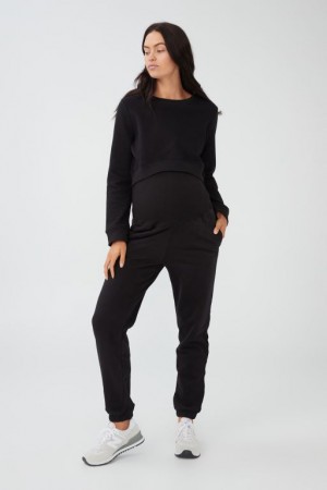 Pantalon Cotton On Maternity Plush Gym Pista Mujer Negras | jYIsxCfoYzR