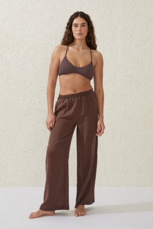 Pantalon Cotton On Relaxed Beach Mujer Brownie | Zh2NBIxJ6Mr