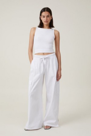 Pantalon Cotton On Summer Cargo Mujer Blancas | GIUI17RL2Cc