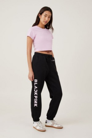 Pantalones Deportivos Cotton On Black Pink Pista Mujer Negras Rosas Negras | kFRCLW8W7w5