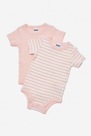 Rompers Cotton On 2 Pack Essentials Corta Sleeve Bubbysuit Bebe Pinky | inTugTKExOt