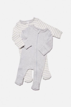 Rompers Cotton On 2 Pack Essentials Zip Bebe Cloud | 5ZJOfymAKkY