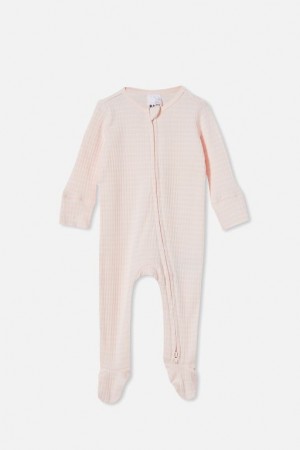 Rompers Cotton On Organic Newborn Zip Through Bebe Rosas Rayadas | 4fmS9DQdO5L