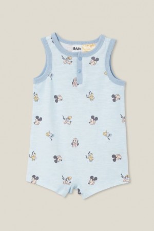 Rompers Cotton On Sid Slub Sin Manga Playsuit Bebe Azules | rvzJ8waS1mF