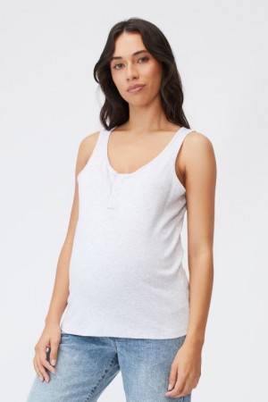 Ropa de Premamá Cotton On Henley Sin Manga Tank Mujer Plateadas | 8546aVJW4HL