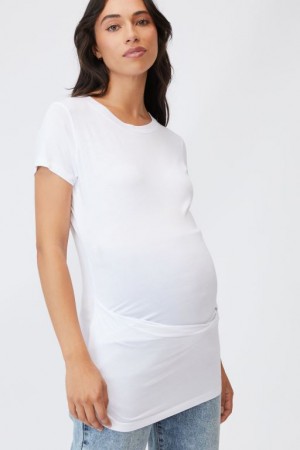 Ropa de Premamá Cotton On Wrap Front Corta Sleeve Top Mujer Blancas | qXb4XgFukAz