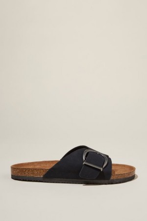 Sandalias Cotton On Rex Single Correa Chanclas Mujer Negras | KUArSVug2t5