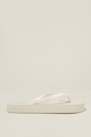 Sandalias Cotton On The Rubi Flatform Flip Mujer Blancas | N6PFZZavMtt