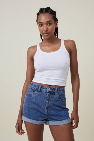 Short Cotton On High Rise Classic Stretch Denim Mujer Azules | mlJtIwogT2Q