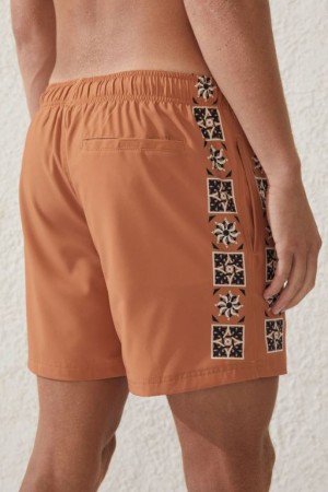 Short Cotton On Stretch Swim Hombre Naranjas | UyaAYXZKsPB