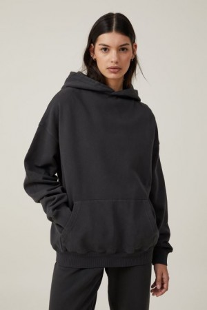 Sudadera con Capucha Cotton On Classic Washed Mujer Negras | uBL9FzNcohX