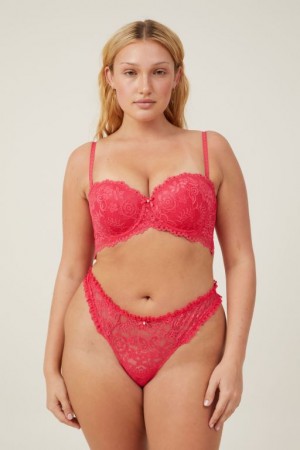 Sujetadores Cotton On Butterfly Encaje Strapless Push Up2 Mujer Rosas Rojas | eeuaJ8yh0lg