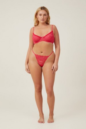 Tanga Cotton On Butterfly Encaje Tanga Brief Mujer Rosas Rojas | YJVoM6b16kg