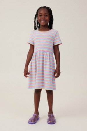 Vestido Cotton On Freya Corta Sleeve Niña Multicolor Rayadas | HPp7DsiDlXO