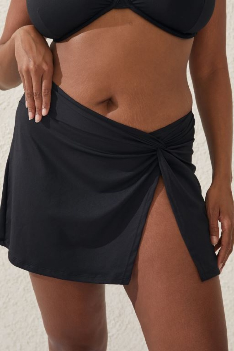 Abajo De Bikini Cotton On Twist Front Swim Skirt Mujer Negras | EvoMkUCV0aA