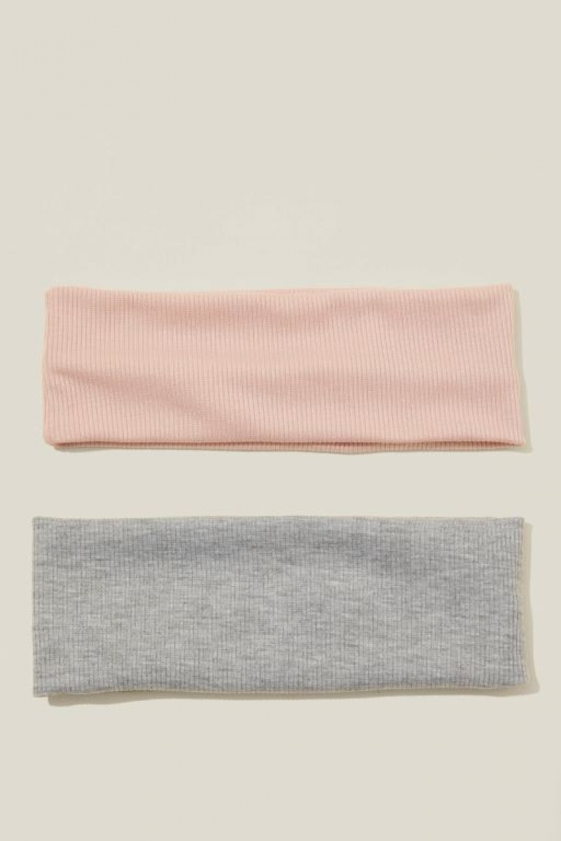 Accesorios Para El Cabello Cotton On 2Pk Soft Headband Mujer Gris Rosas | wpQ4C6NzXow