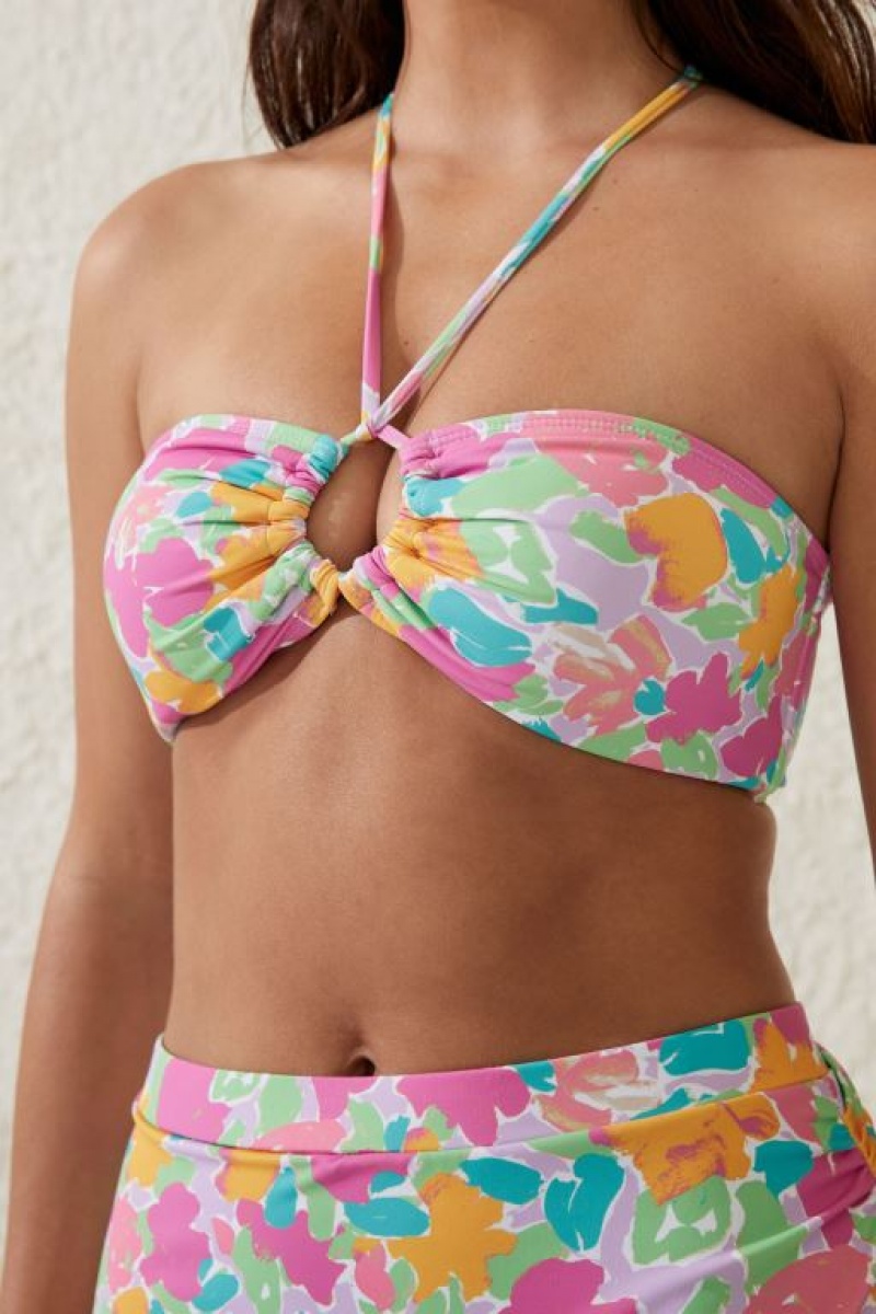 Arriba De Bikini Cotton On Keyhole Bandeau Mujer Blancas | B7yFSpSA49E