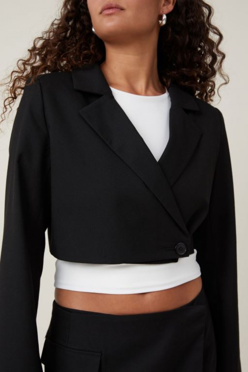 Blazers Cotton On Cropped Mujer Negras | D7elV7Jf4G9