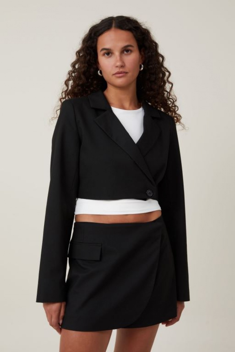 Blazers Cotton On Cropped Mujer Negras | D7elV7Jf4G9