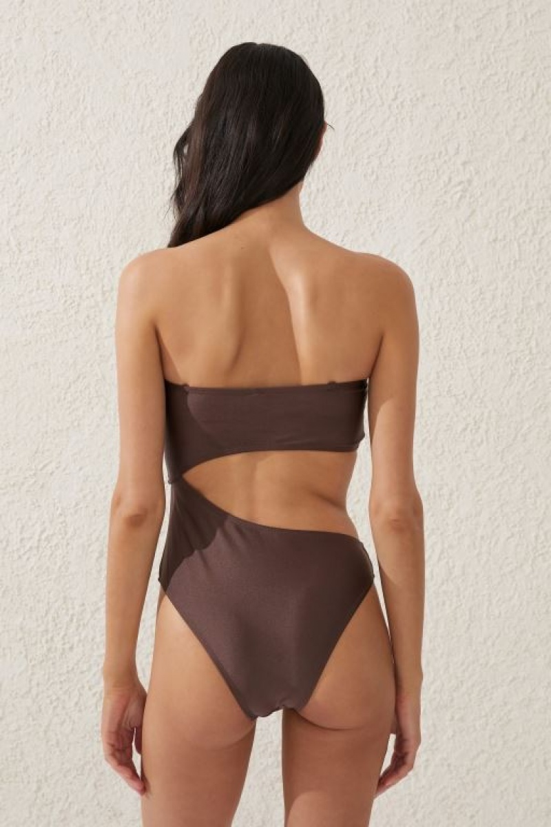 Body Cotton On Strapless Cut Out One Piece Brazilian Mujer Brownie | jG56NlnPjGi