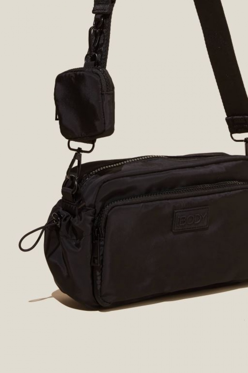 Bolsas Cotton On Active Essentials Crossbody Mujer Negras | UAnpS9e4ZP4