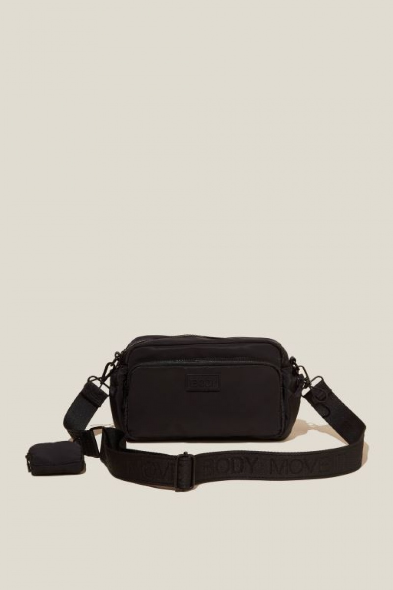 Bolsas Cotton On Active Essentials Crossbody Mujer Negras | UAnpS9e4ZP4