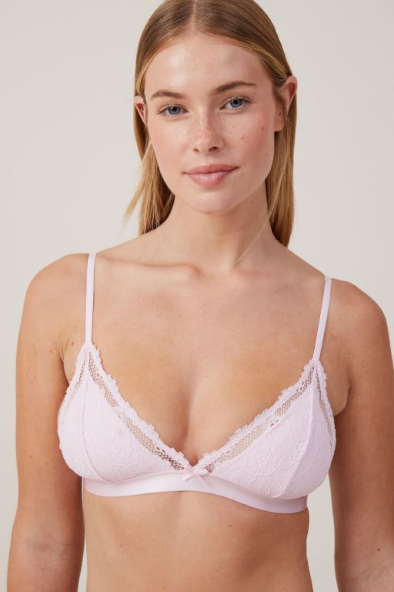 Bralette Cotton On Everyday Encaje Triangle Acolchado Mujer Rosas | g8LyWYNx1R6