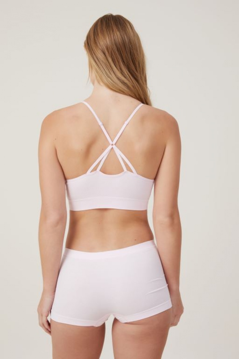 Bralette Cotton On Seamless Longline Cross Over Acolchado Mujer Rosas | CZtqyGvxX6g