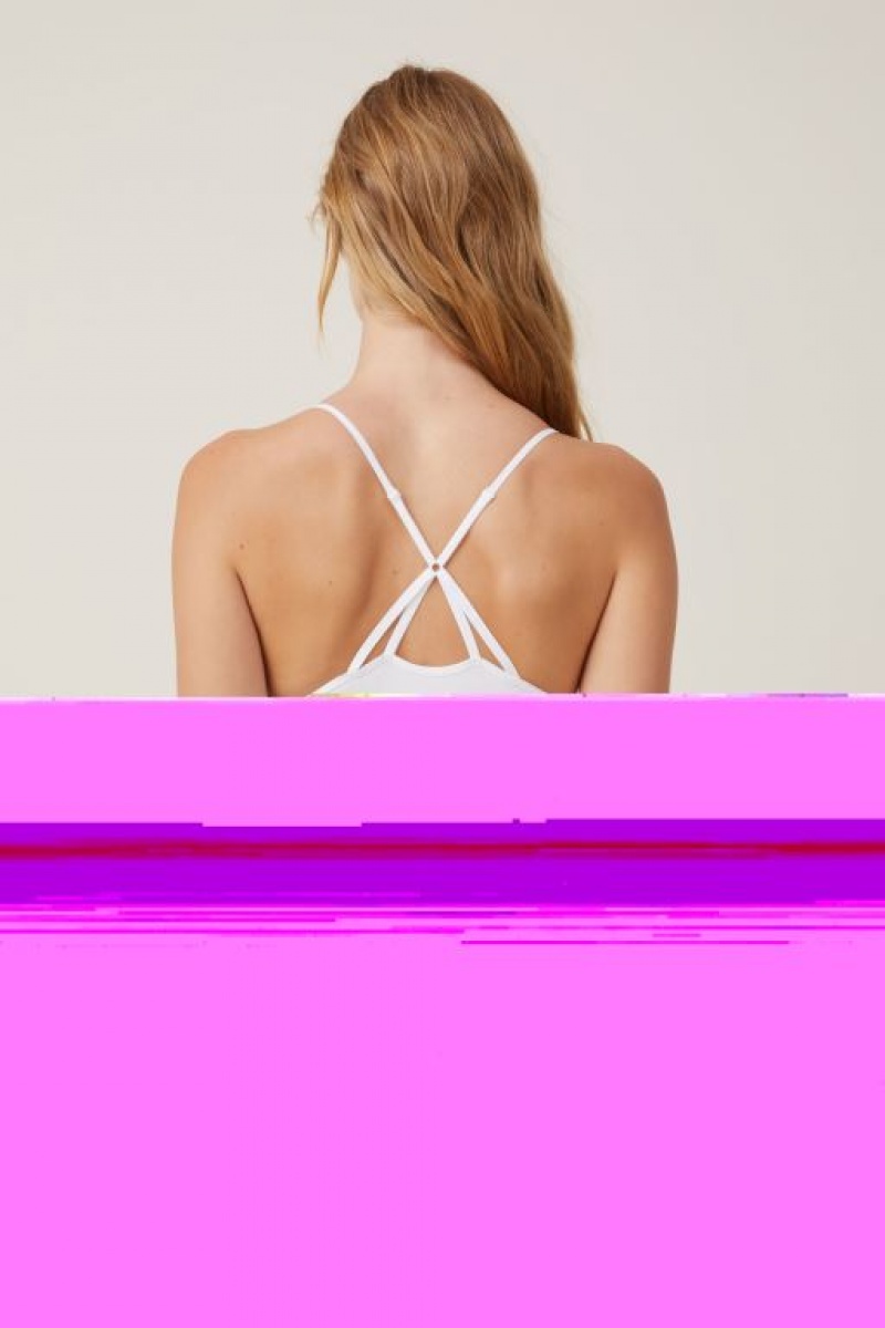 Bralette Cotton On Seamless Longline Cross Over Acolchado Mujer Blancas | PqjQAqTS8Bt