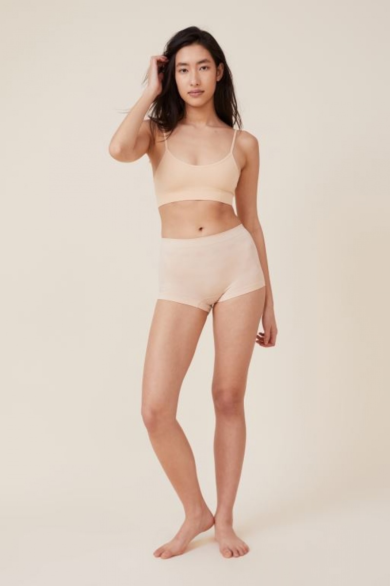 Bralette Cotton On Seamless Low Back Mujer Frappe | 7sVCna92sJR