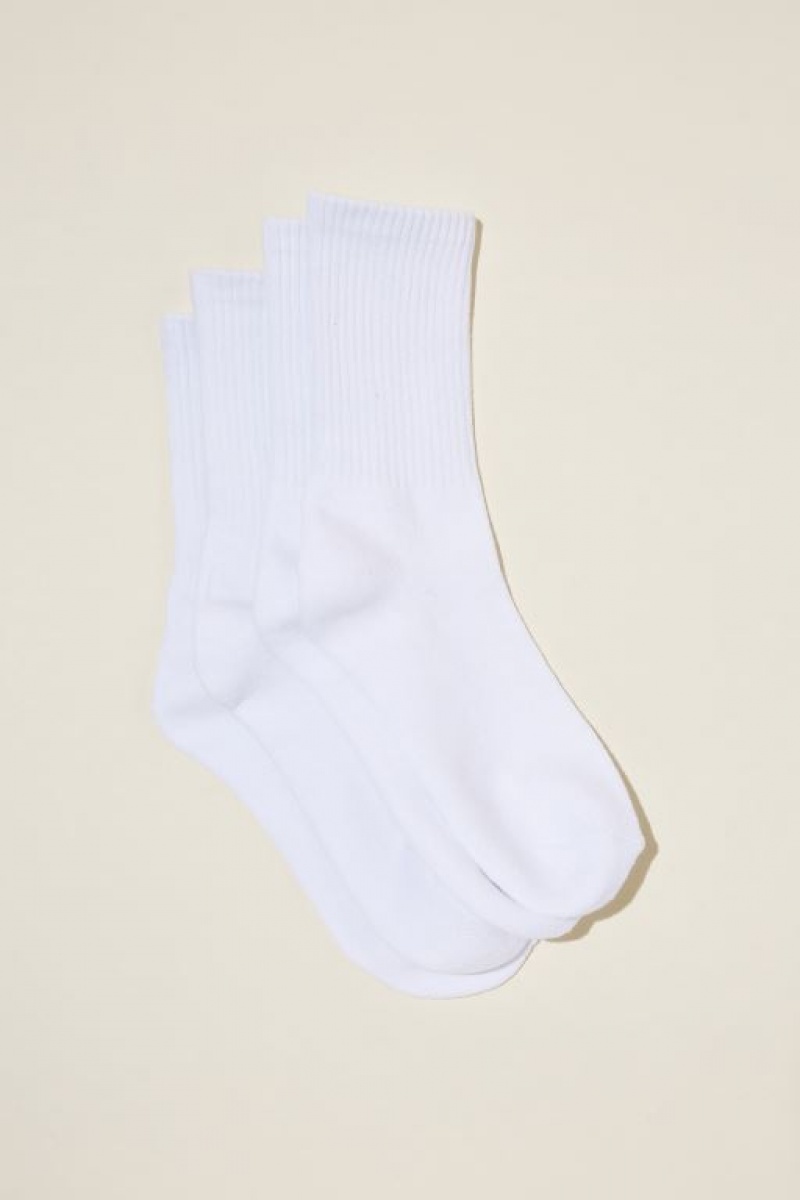 Calcetines Cotton On The Perfect Pair Crew 2Pk Mujer Blancas | zLBZcp88Q45