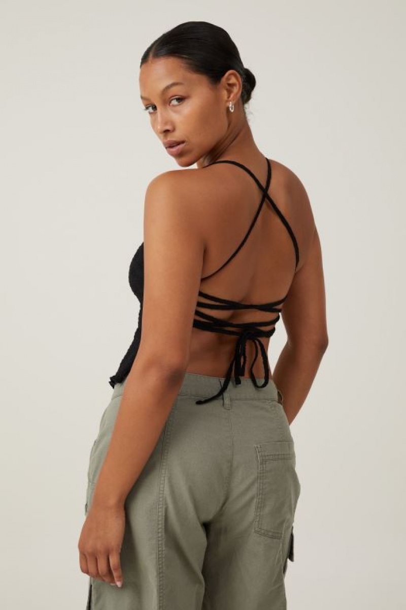 Cami Cotton On Luna Backless Mujer Negras | qt11IyG9D2i