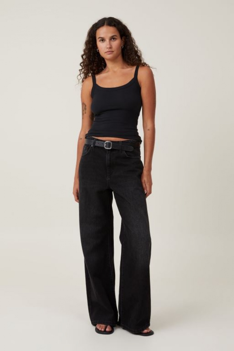 Cami Cotton On The One Basic Scoop Neck Mujer Negras | p3RAInjxOOV