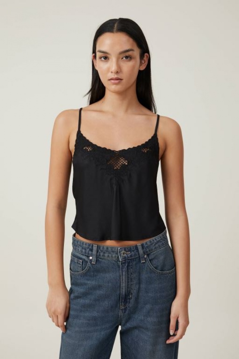 Cami Cotton On Willa Satin Mujer Negras | ChDvLLQIDhl