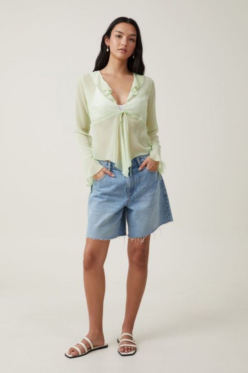 Camisas Cotton On 90S Ruffle Blouse Mujer Iced | vl0XlVhcHBZ