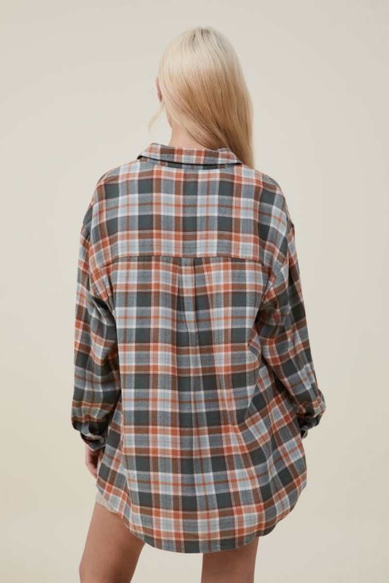 Camisas Cotton On Boyfriend Flannel Mujer Linda | iFnckjRg46q