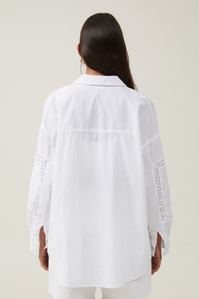 Camisas Cotton On Cutwork Dad Mujer Blancas | ar2fX850ln3