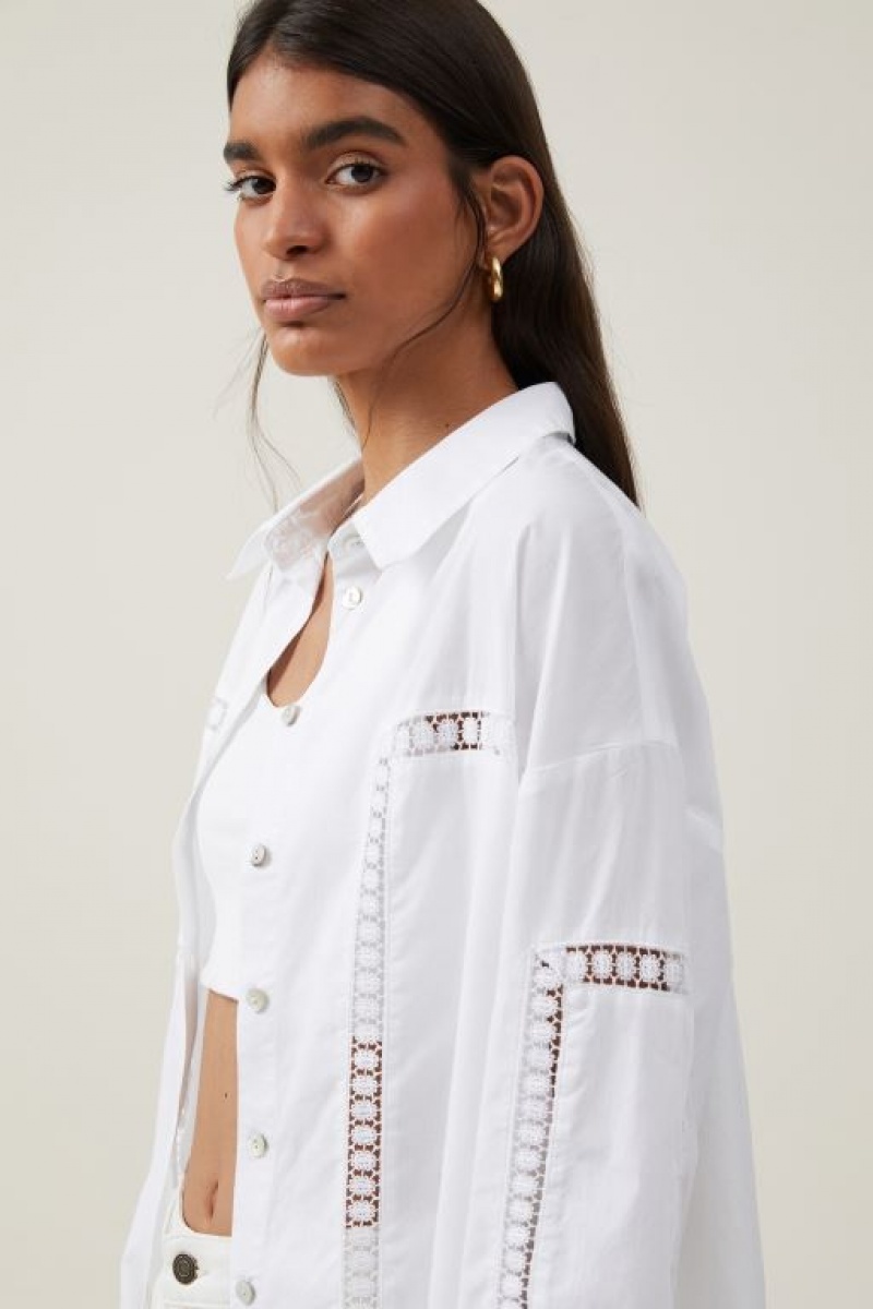 Camisas Cotton On Cutwork Dad Mujer Blancas | ar2fX850ln3