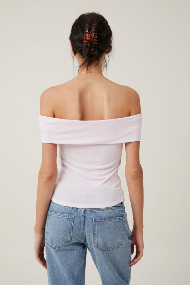 Camiseta Cotton On Chloe Off The Shoulder Mujer Moradas | 4Vwa4lYuWav