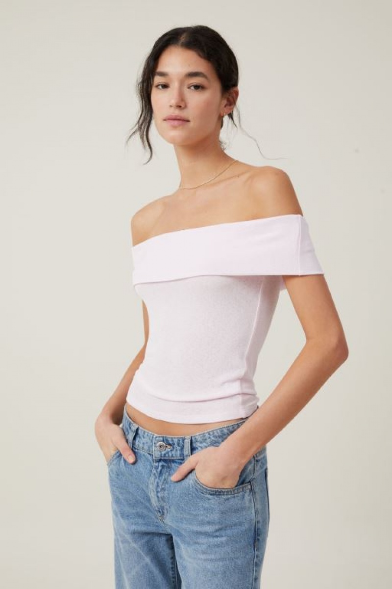 Camiseta Cotton On Chloe Off The Shoulder Mujer Moradas | 4Vwa4lYuWav