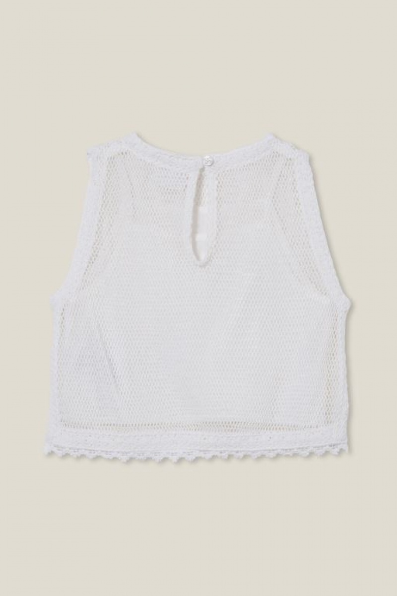 Camiseta Cotton On Kiara Crochet Niña Blancas | 7uhg130m4wo