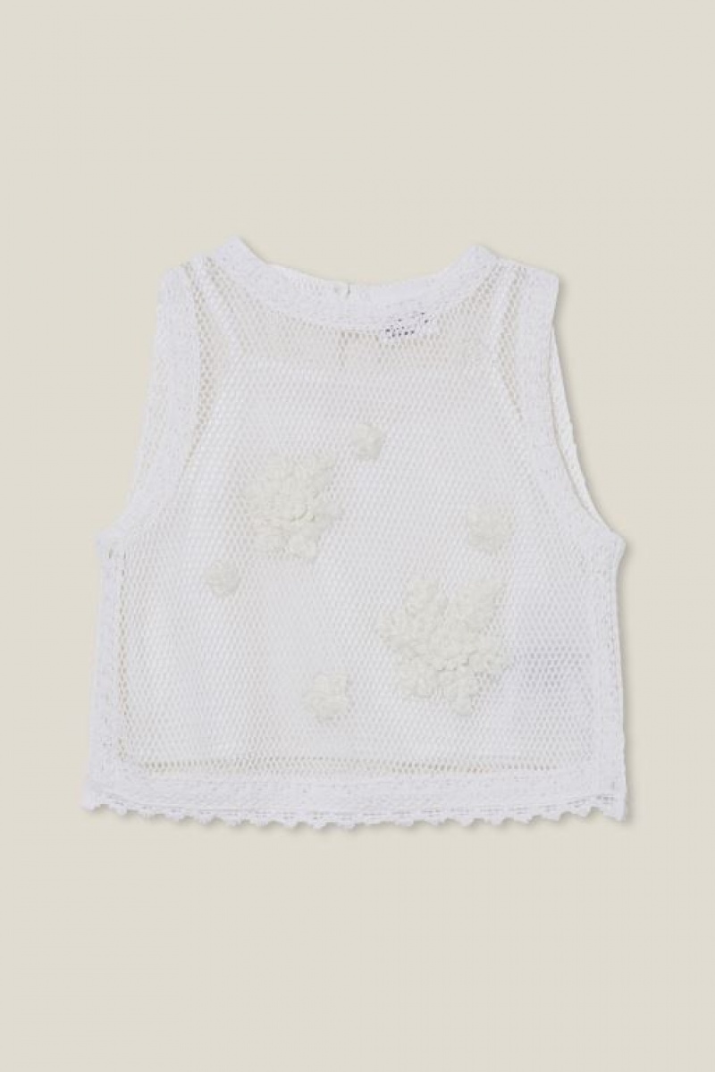 Camiseta Cotton On Kiara Crochet Niña Blancas | 7uhg130m4wo