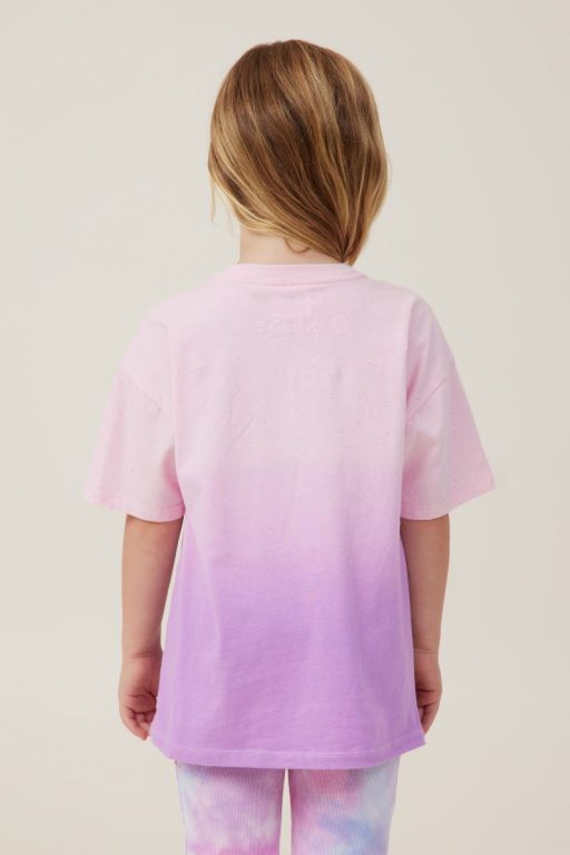 Camiseta Cotton On License Drop Shoulder Corta Sleeve Niña Rosas | yjG8scYq7CO