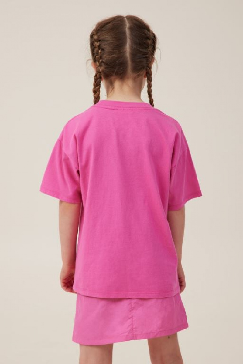 Camiseta Cotton On License Drop Shoulder Corta Sleeve Niña Rosas | l4kbu0CRtSr