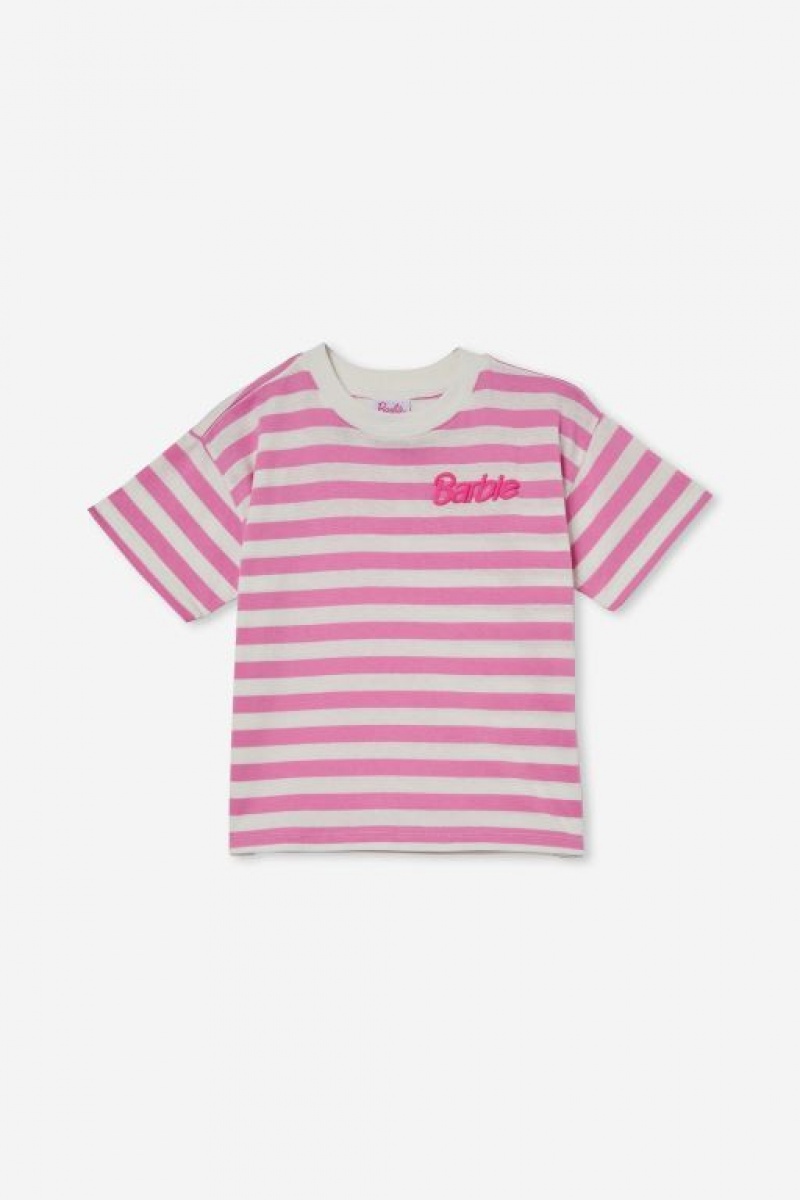 Camiseta Cotton On License Drop Shoulder Corta Sleeve Niña Rosas Rayadas | 9PcAeUsaMEh